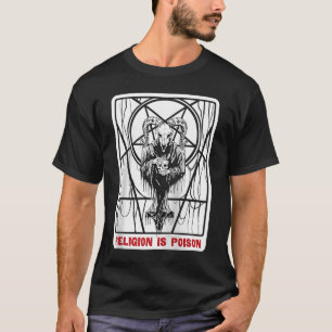 宗教は毒性無神論者ゴシックサタン神秘的なアリである Tシャツ