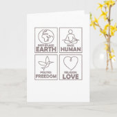 宗教は自由を愛する生命の人間 カード (黄色い花)