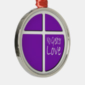 宗教より素晴らしい愛クリスチャンの十字無し メタルオーナメント (右)