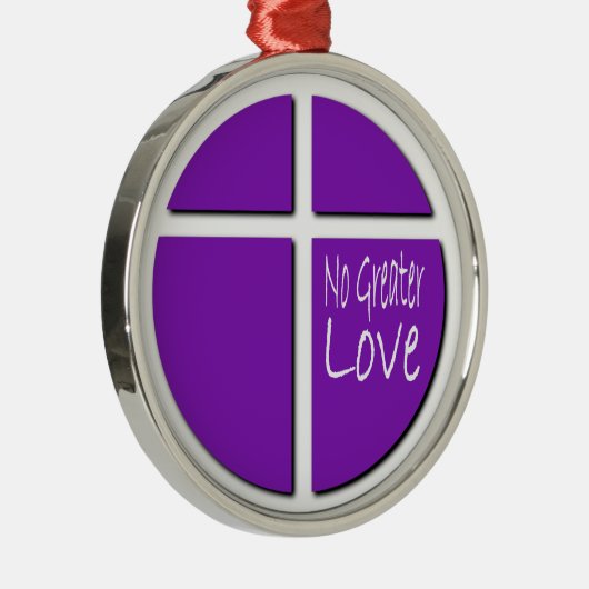 宗教より素晴らしい愛クリスチャンの十字無し メタルオーナメント (右)