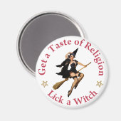 宗教を味わう – 魔女をなめる マグネット (正面/裏面)