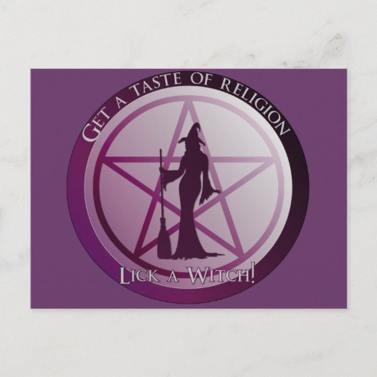 宗教を味わって。魔女を舐めろ! ポストカード (正面)