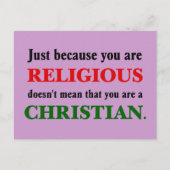 宗教を実践することはキリスト教を実践することではない ポストカード (正面)