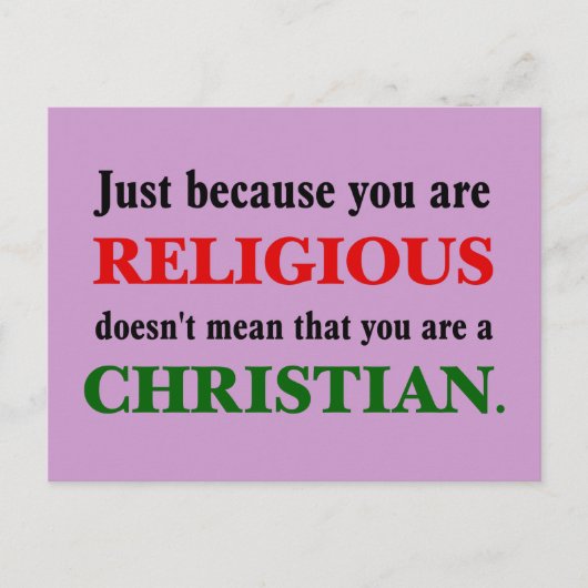宗教を実践することはキリスト教を実践することではない ポストカード (正面)