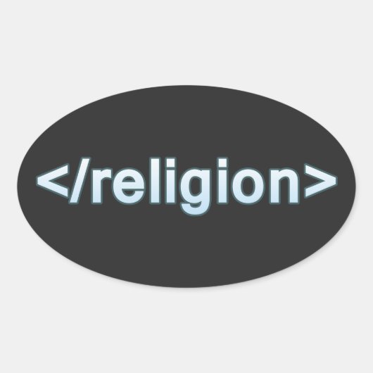 宗教を終える 楕円形シール (正面)