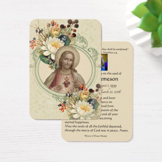 宗教イエス葬儀祈りの言葉メモリアルカード (デスク)