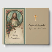 宗教イエス葬儀記念ヴィンテージ ゲストブック (正面)