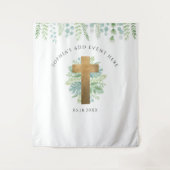 宗教イベント用エレガントなグリーン写真背景 タペストリー (正面)