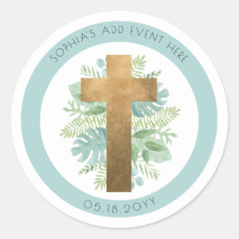 宗教イベント グリーン クロス 封筒 シール/ギフト ラウンドシール