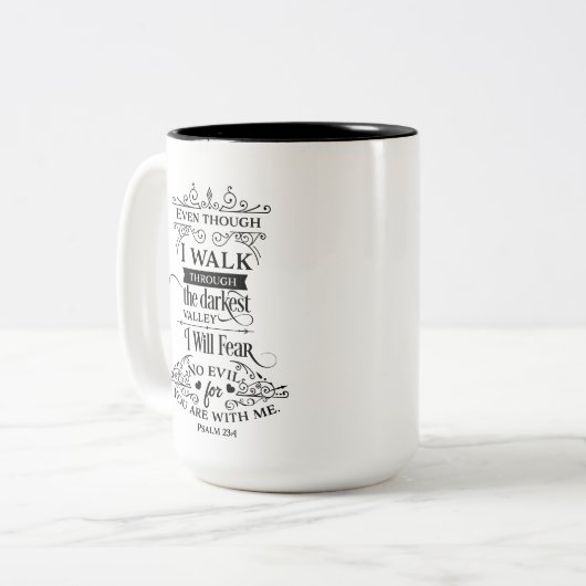 宗教インスピレーションのワードアート ツートーンマグカップ (正面左)