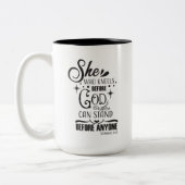 宗教インスピレーションのワードアート ツートーンマグカップ (左)