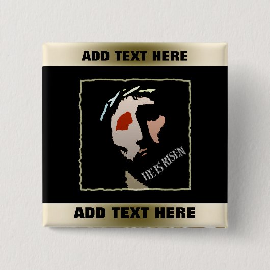 宗教イースターイエス・キリスト|聖書の詩彼は上がります 缶バッジ (正面)