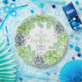 宗教エレガントな水彩画の水気が多い洗礼 ペーパープレート (パーティー)