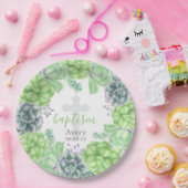 宗教エレガントな水彩画の水気が多い洗礼 ペーパープレート (パーティー)