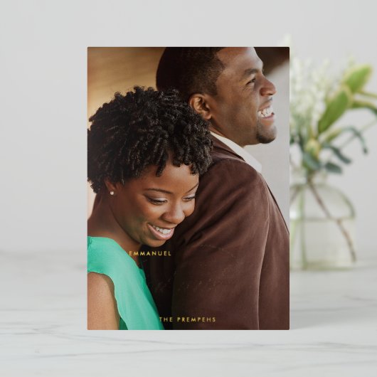 宗教エレガントエマニュエル神と私たち写真実在 箔シーズンカード (立ち正面)