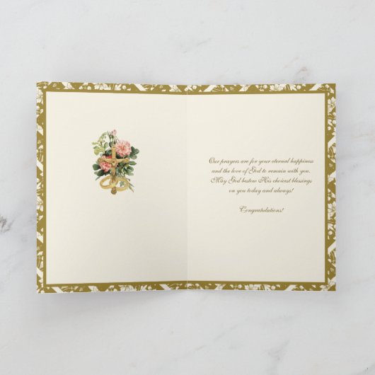 宗教エレガントカトリックのメアリー・ジョセフ結婚ズ カード (内部)