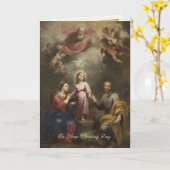 宗教エレガントカトリック教結婚家 カード (黄色い花)