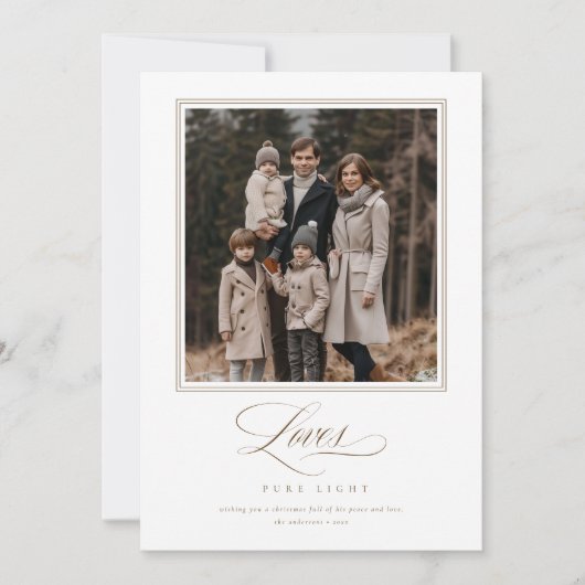宗教エレガントクリスチャン家族写真クリスマス シーズンカード (正面)