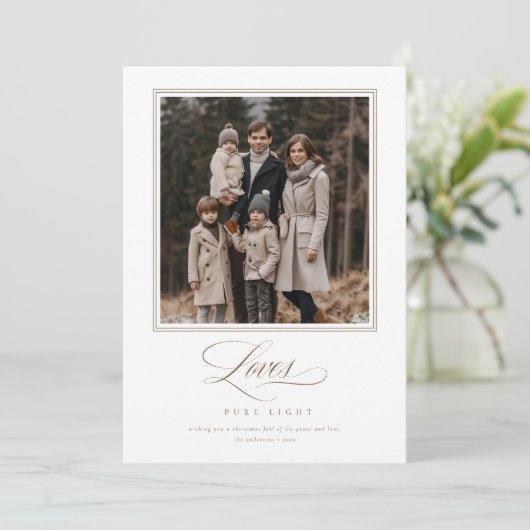 宗教エレガントクリスチャン家族写真クリスマス シーズンカード (スタンド正面)