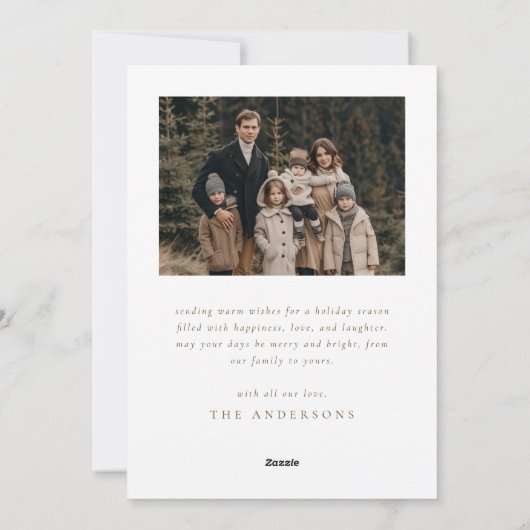 宗教エレガントクリスチャン家族写真クリスマス シーズンカード (裏面)