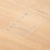 宗教エレガントクロスダスティブルーボーイバプテスマ アクリル招待状 (レイダウン)