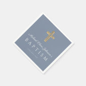 宗教エレガントクロスダスティブルーボーイバプテスマ スタンダードカクテルナプキン (角)