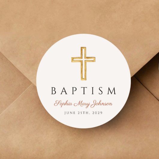 宗教エレガントクロステラコッタバプテスマ ラウンドシール