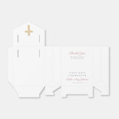 宗教エレガントクロスピンクの女の子ファースト聖餐式 フェイバーボックス (折り畳みなし)