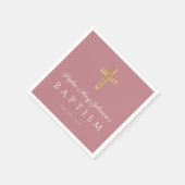 宗教エレガントクロスピンクガールバプテスマ スタンダードカクテルナプキン (角)