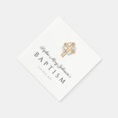 宗教エレガントクロスフローラリースバプテスマ スタンダードカクテルナプキン (角)