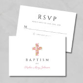 宗教エレガントフローラピンククロスガールバプテスマ 出欠カード