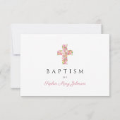 宗教エレガントフローラピンククロスガールバプテスマ 出欠カード (裏面)