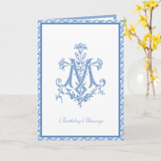 宗教エレガントヴァージンメアリーフローラ カード (黄色い花)