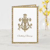 宗教エレガントヴァージンメアリー金ゴールドフローラカード カード (黄色い花)