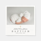 宗教エレガント十字写真バプテスマ スタンダードカクテルナプキン (正面)