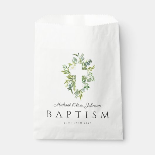宗教エレガント十字植物洗礼 フェイバーバッグ (正面)