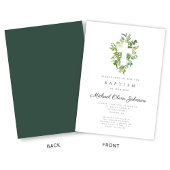 宗教エレガント十字植物洗礼 招待状