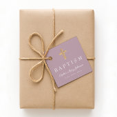 宗教エレガント十字紫色のスクリプトバプテスマ フェイバータグ