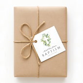 宗教エレガント十字緑植物洗礼 フェイバータグ