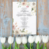 宗教エレガント洗礼式ピンクフローラ 招待状