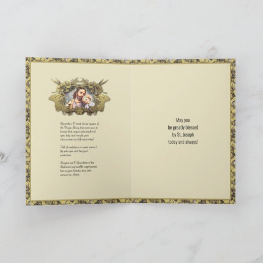 宗教エレガント聖ヨセフ子イエス金ゴールド カード (内部)