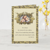 宗教エレガント聖ヨセフ子イエス金ゴールド カード (黄色い花)