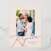 宗教エレガント聖降誕祭の写真バラ 箔シーズンカード (正面)