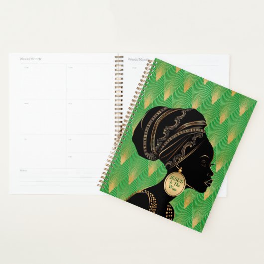 宗教カスタマイズ引用文、アフリカ系アメリカ人女性 プランナー手帳 (ディスプレー)