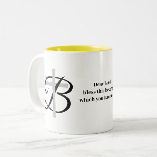 宗教カスタムと十字架賛美で飲むマグカップ ツートーンマグカップ (正面左)