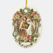 宗教カソリッ結婚クの聖なる書物、 経典フローラ セラミックオーナメント (正面)