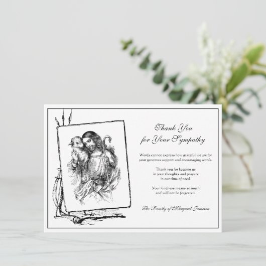 宗教カトリックのイエズスの良い羊飼いの哀悼の意 サンキューカード (スタンド正面)