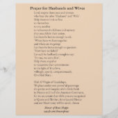 宗教カトリックのマリア祈りの言葉夫と妻 (裏面)