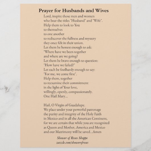 宗教カトリックのマリア祈りの言葉夫と妻 (裏面)