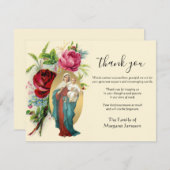 宗教カトリックのマリア・イエスの哀悼の意 サンキューカード (正面/裏面)